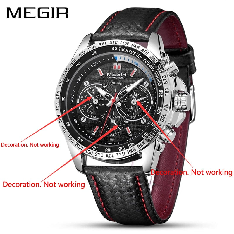 MEGIR Mens Watches Top Brand Luxury Quartz Watch Men Fashion Luminous Army Waterproof Men Wrist Watch Relogio Masculino 1010G