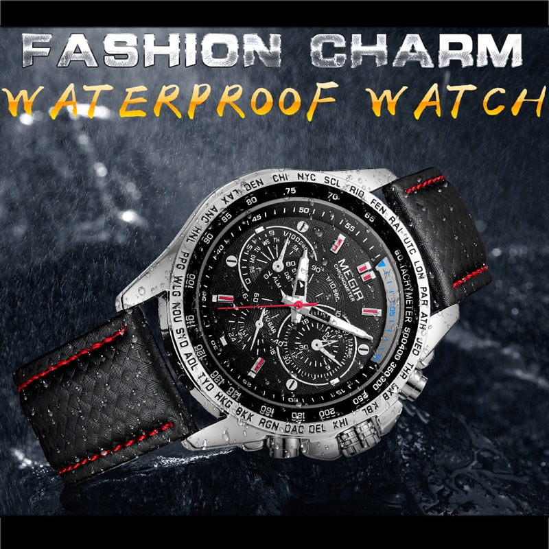 MEGIR Mens Watches Top Brand Luxury Quartz Watch Men Fashion Luminous Army Waterproof Men Wrist Watch Relogio Masculino 1010G